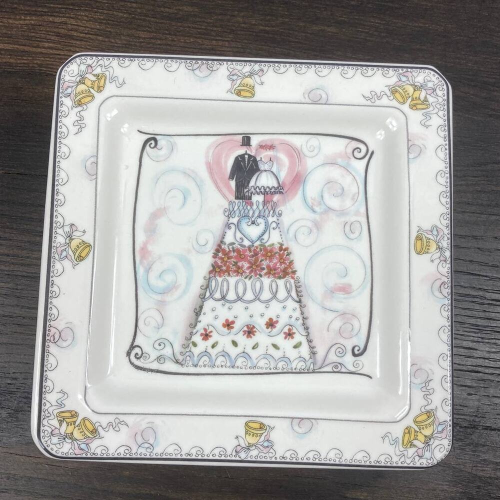 Wedding Cake Plate Hand Painted made in Italy